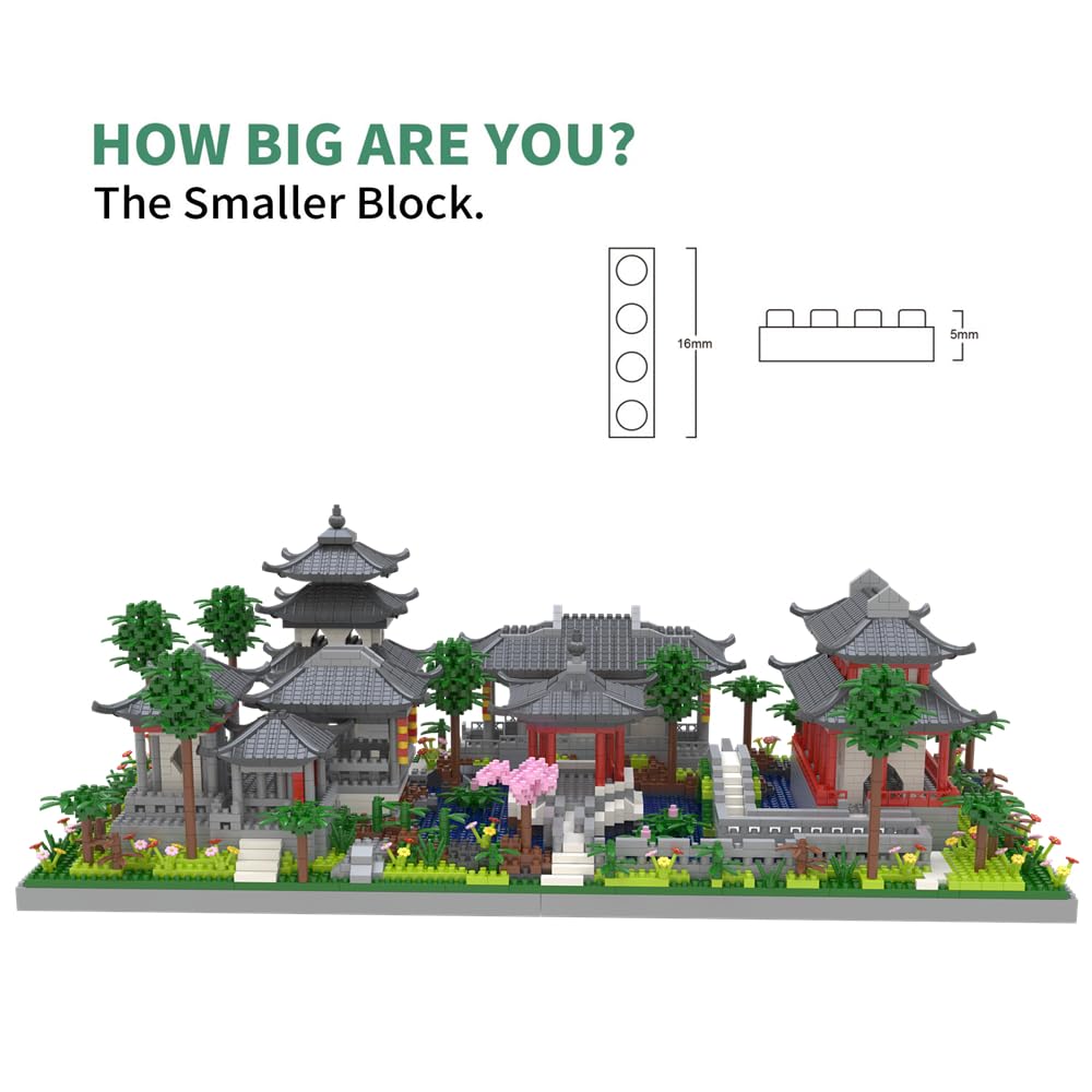 Kadablk Architecture Chinese Style of Suzhou Garden,Set 2 Center of Courtyard,Micro Block,Classical Famous Building Block Set,Asian Cultures,3888 PCS