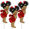 Ladybug Centerpiece, Ladybug Girl Table Decor Birthday Baby Shower, African American Baby Girl Ladybug Red Dress