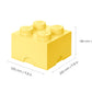 LEGO Storage Brick 4 - studs Cool Yellow - Stackable Plastic Storage Box with Lid for Kids and Adults Ideal Desk Organizer and Toy Box - 5.6L Capacity