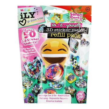 ACTIVITY KINGS ILY 3D Sticker Maker Refill Pack - Safari Party | DIY Arts & Crafts Kit for Kids Ages 6+ | Creative Toy Gift Set with 50+ Custom
