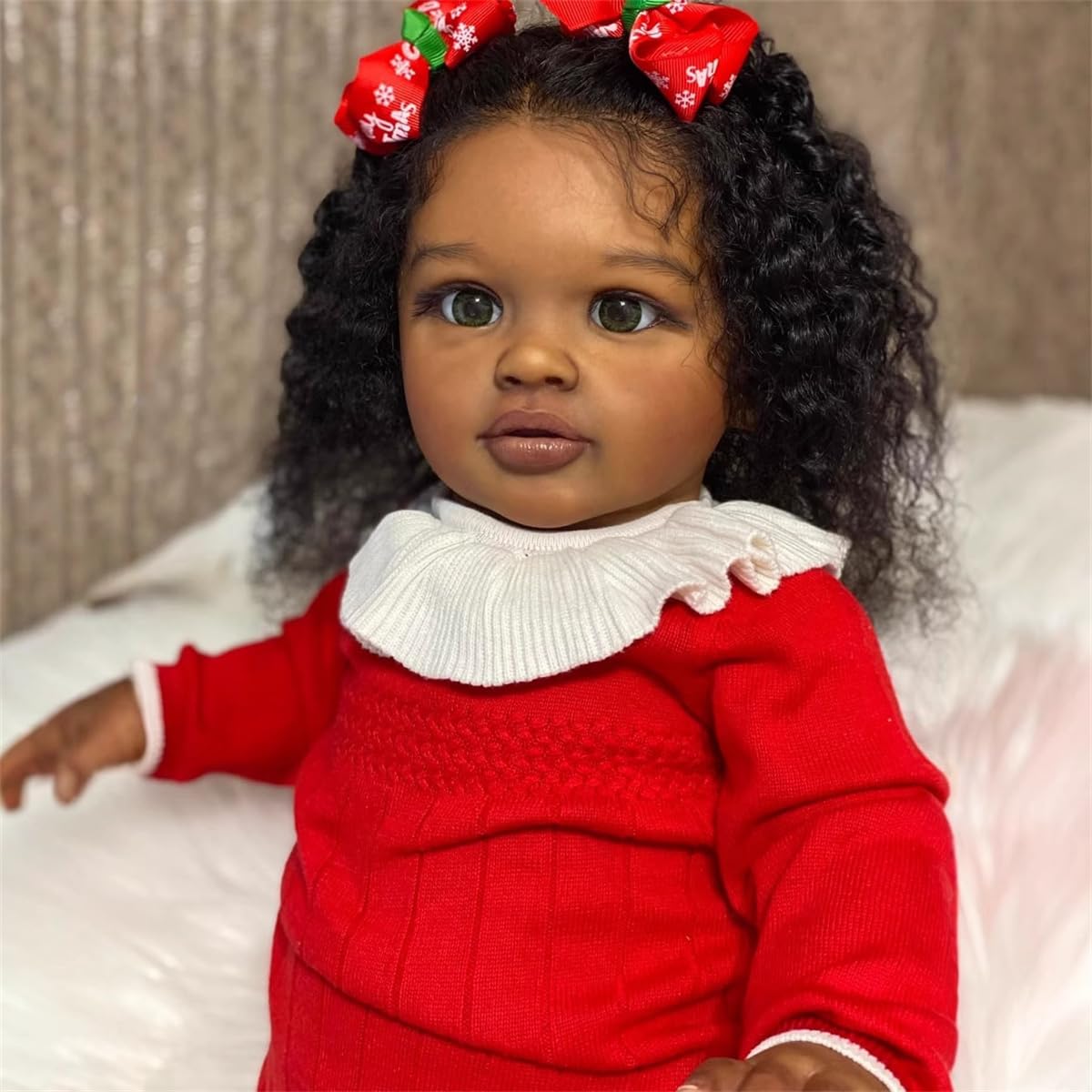GYCV Reborn Toddler Dolls Black Girl 26 Inch Lifelike Black Reborn Baby Dolls with Curly Hair Realistic Toddler Dolls Girl Weighted Real Life Baby