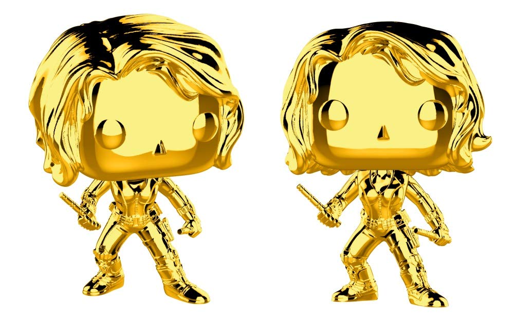 Funko Pop Marvel: Marvel Studios 10 - Black Widow (Gold Chrome) Collectible Figure, Multicolor