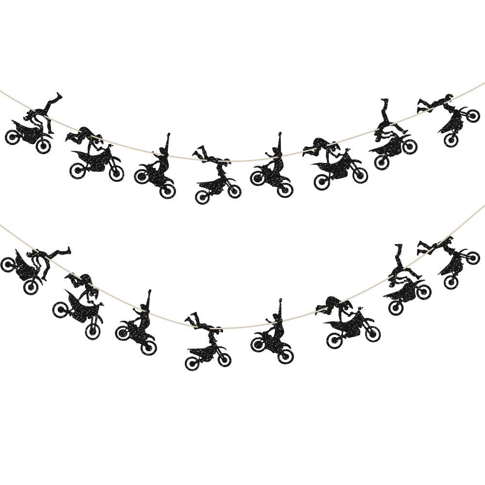 Motorcycle Theme Banner Garland, Motorcycle Party Decorations