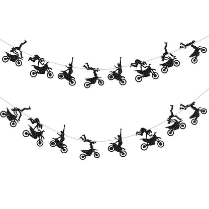 Motorcycle Theme Banner Garland, Motorcycle Party Decorations