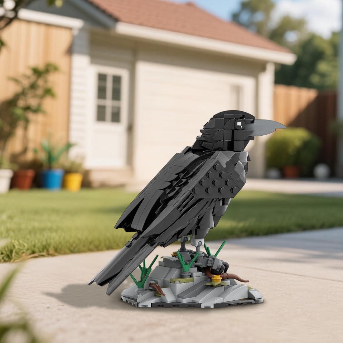 RCTRORCARY Raven Bird Animal Building Set, Mechanical MOC Bird Bricks Animal Collection for Adults Home Office Art Decor Creative Gifts, Designed by