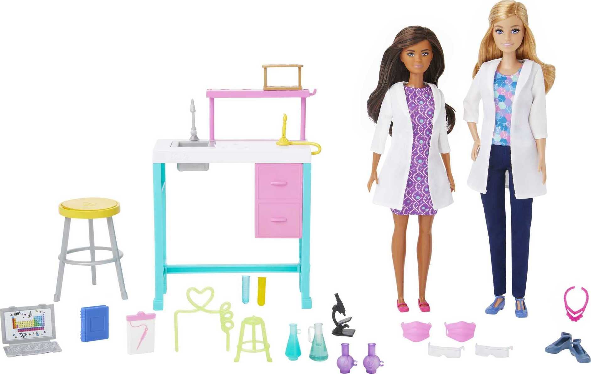 Barbie Science Lab Playset with 2 Dolls, Lab Bench and 10+ Accessories (Amazon Exclusive)