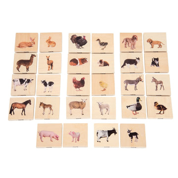 TickiT - 73406 Domestic Animal Family Match - Set of 28 - Real Pictures - Animal Memory Game with Parents and Babies - Animal Matching Game