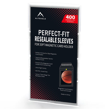 Alteagle Resealable Sleeves for 35PT Magnetic Card Holders, Exact Fit Team Bags for 35 PT Magnetic Card Holders (400 Pack)