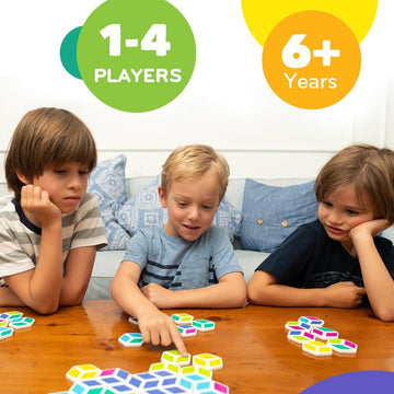 Mobi Stello Color Matching Game - Family Friendly Tile Matching Game, Colorful Plastic Tiles Learning Activities for Ages 5 and Up, 48 Tiles and More