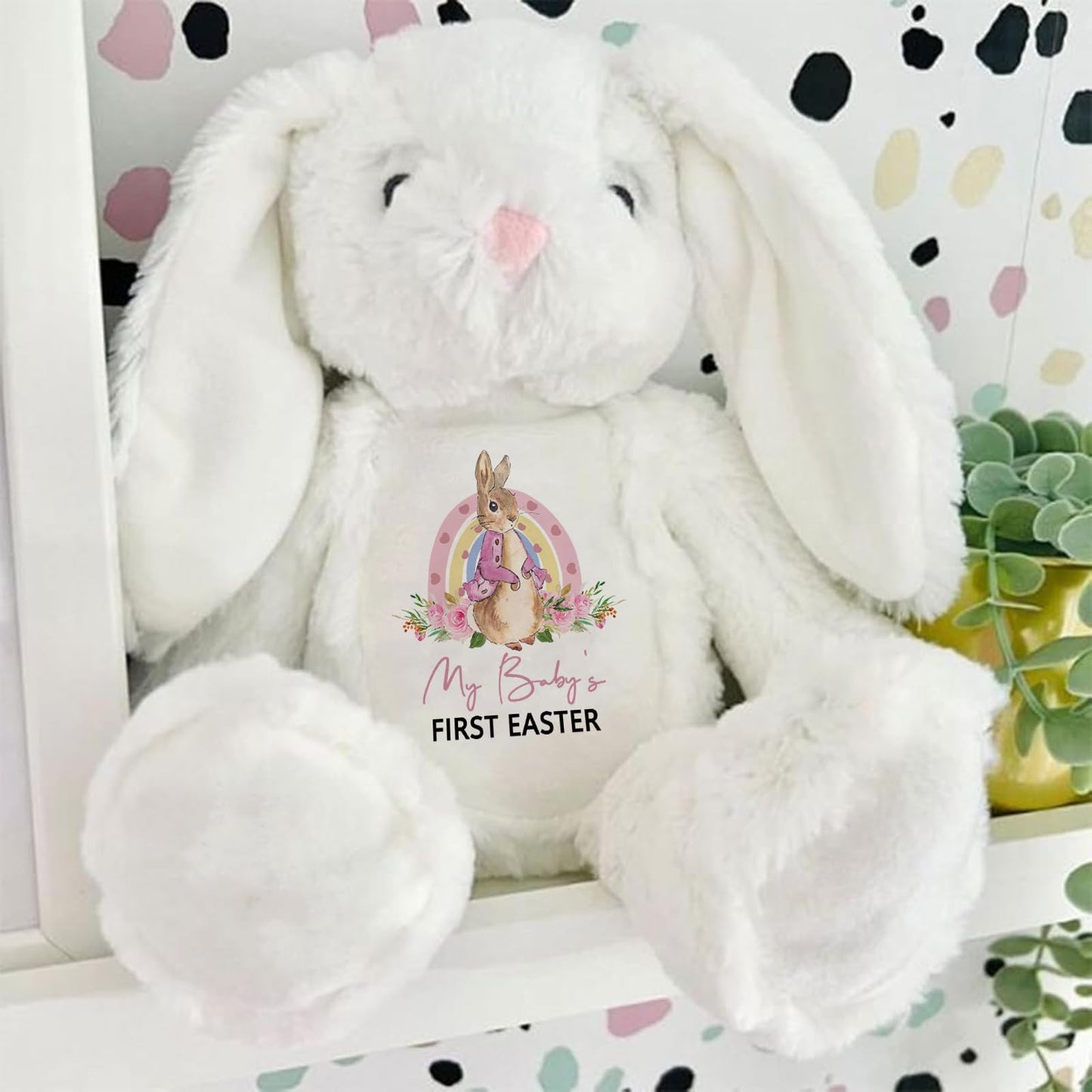 OAEUQ 2026 My Baby's First Easter Gift Easter Themed Plush Bunny Toys Pillow Toys to Accompany Your Child Baby Flowers Newborn Gifts for Boys