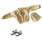 3-Piece Fashion Doll Outfit Set, Sweater with Short Skirt and Shoes, 11.5 inch Doll or BJD (Egg Yellow)