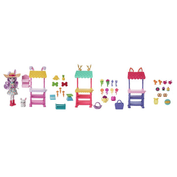 Mattel Enchantimals City Tails Bunny Farms Market Toy Playset with Small Doll & 35+ Accessories, Becker Bunny Doll & Lop Bunny Figure