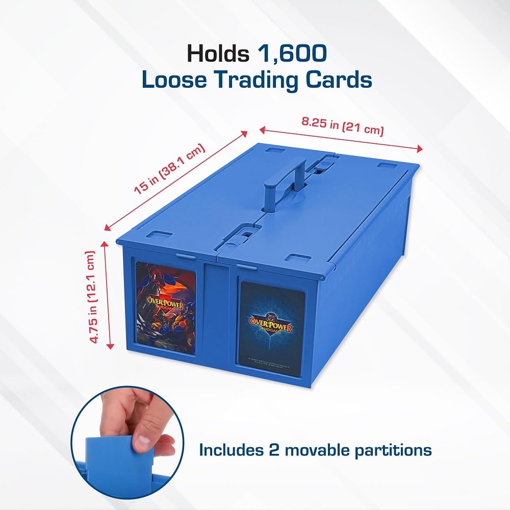 BCW Collectible Card Bin - (Single, Blue) | Holds up to 1600 Cards | Plastic Storage Box for Pokémon, MTG & Sports Cards