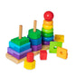 Melissa & Doug Geometric Stacker - Wooden Educational Toy,25 count(pack of 1)