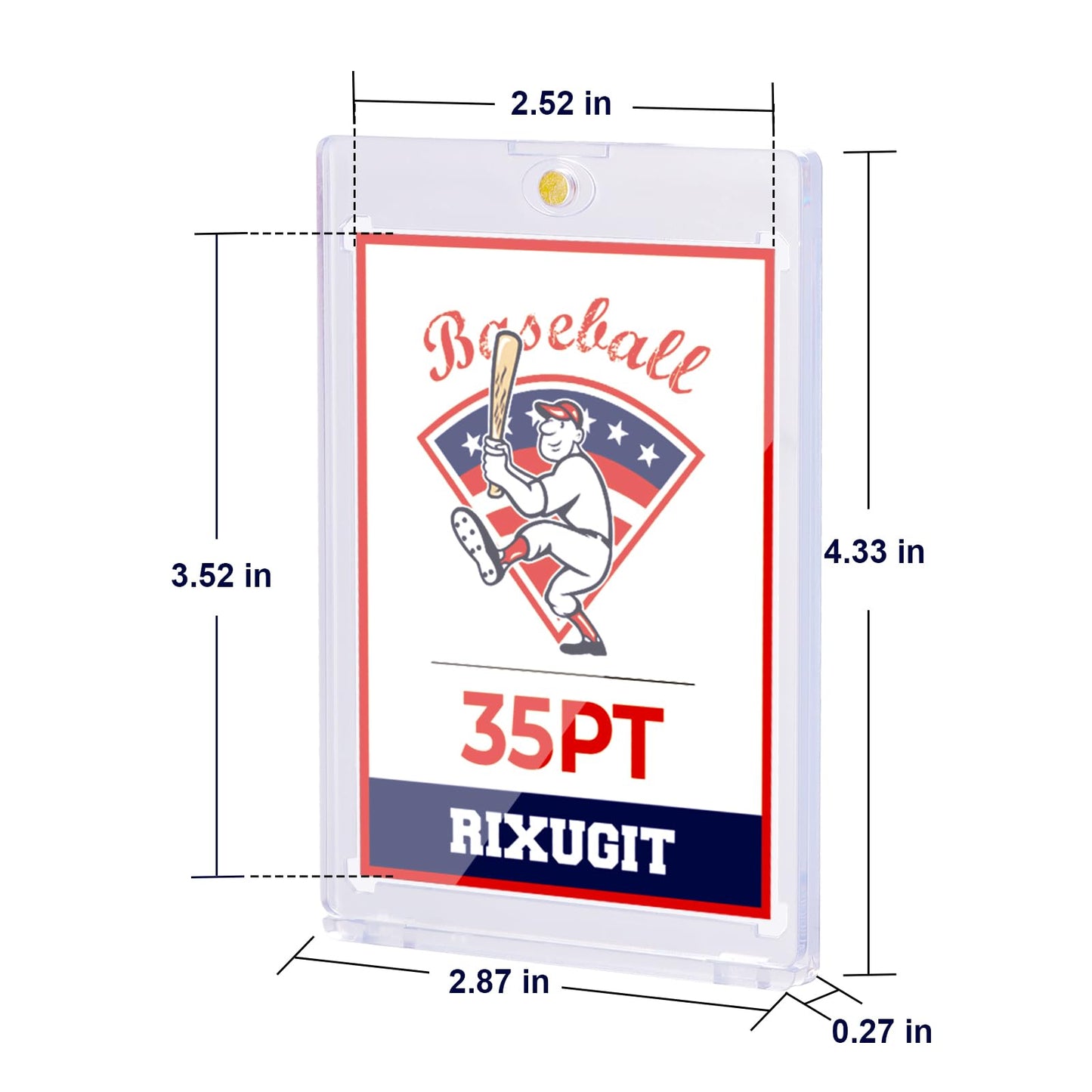 RIXUGIT 40 Pack 35pt One Touch Magnetic Card Holders