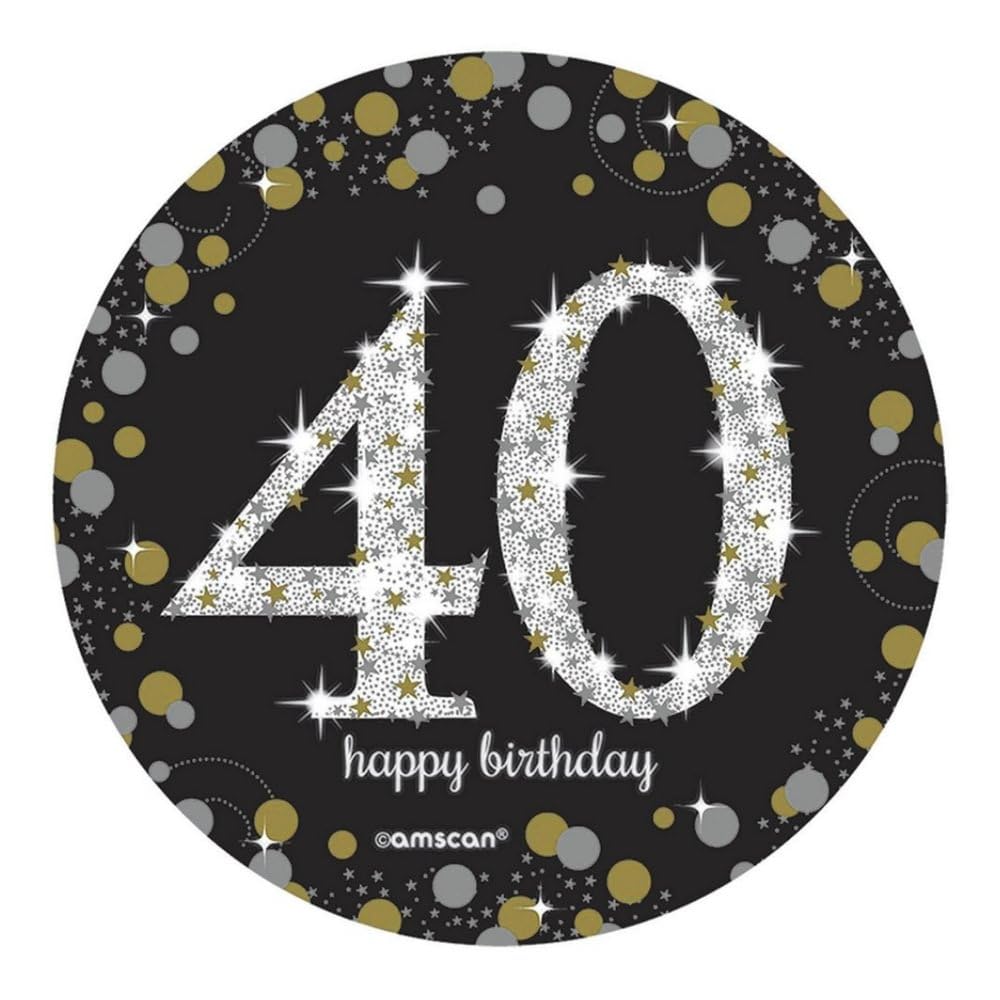 Sparkling Celebration Gold & Silver Foil 40th Birthday Centerpiece - 18" (1 Pc) - Elegant Party Decor for a Memorable Milestone Event