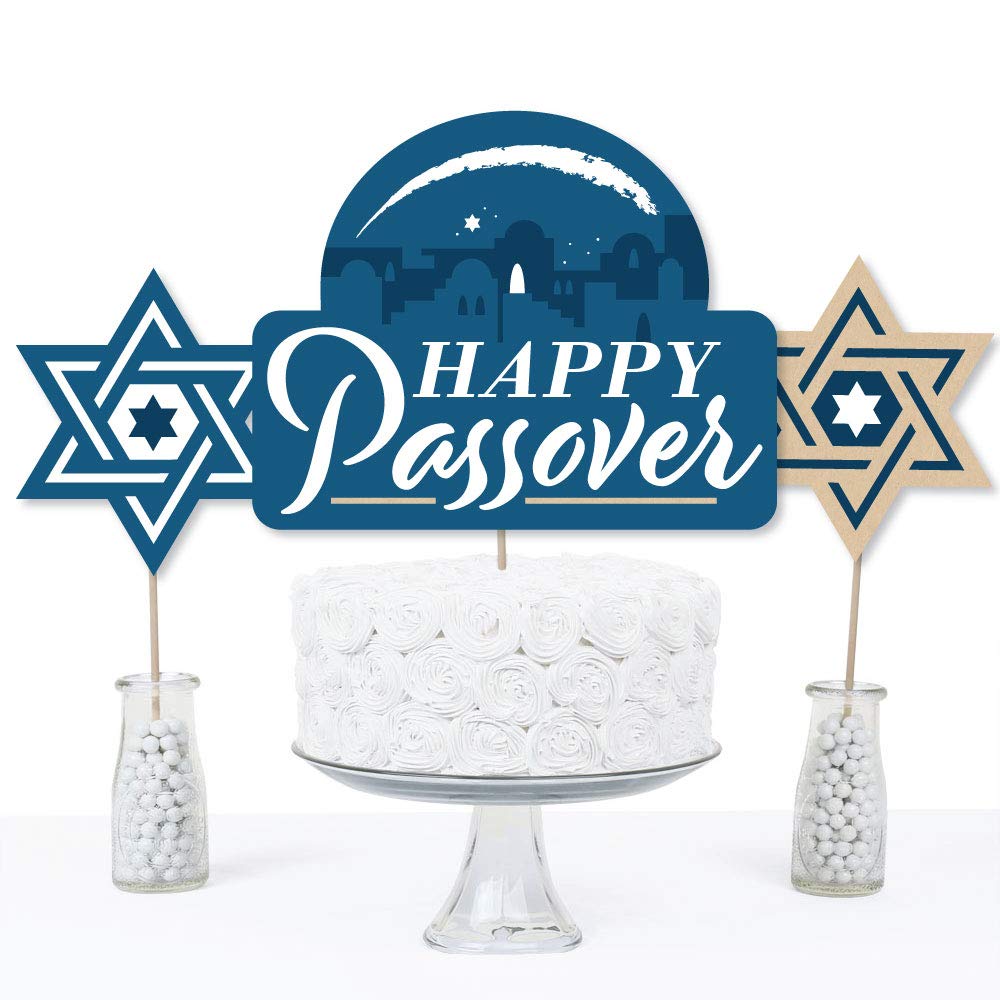 Big Dot of Happiness Happy Passover - Pesach Jewish Holiday Party Centerpiece Sticks - Table Toppers - Set of 15