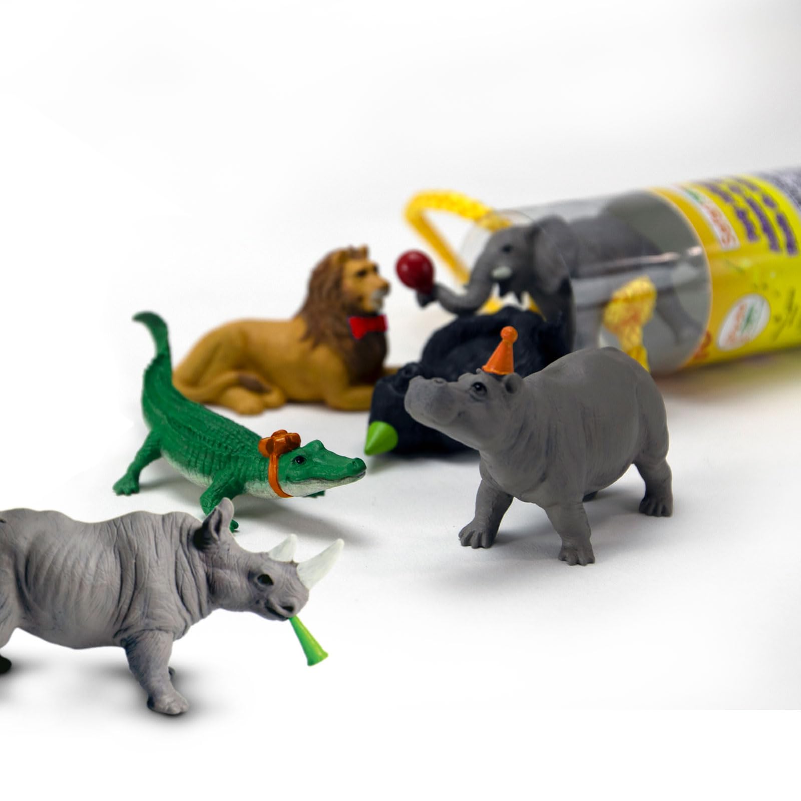 Safari Ltd. Set of 6 Party Animal Toy Figures | TOOB Collection | Non-Toxic and BPA Free | Toy Animals | Suitable for Ages 3 and Up