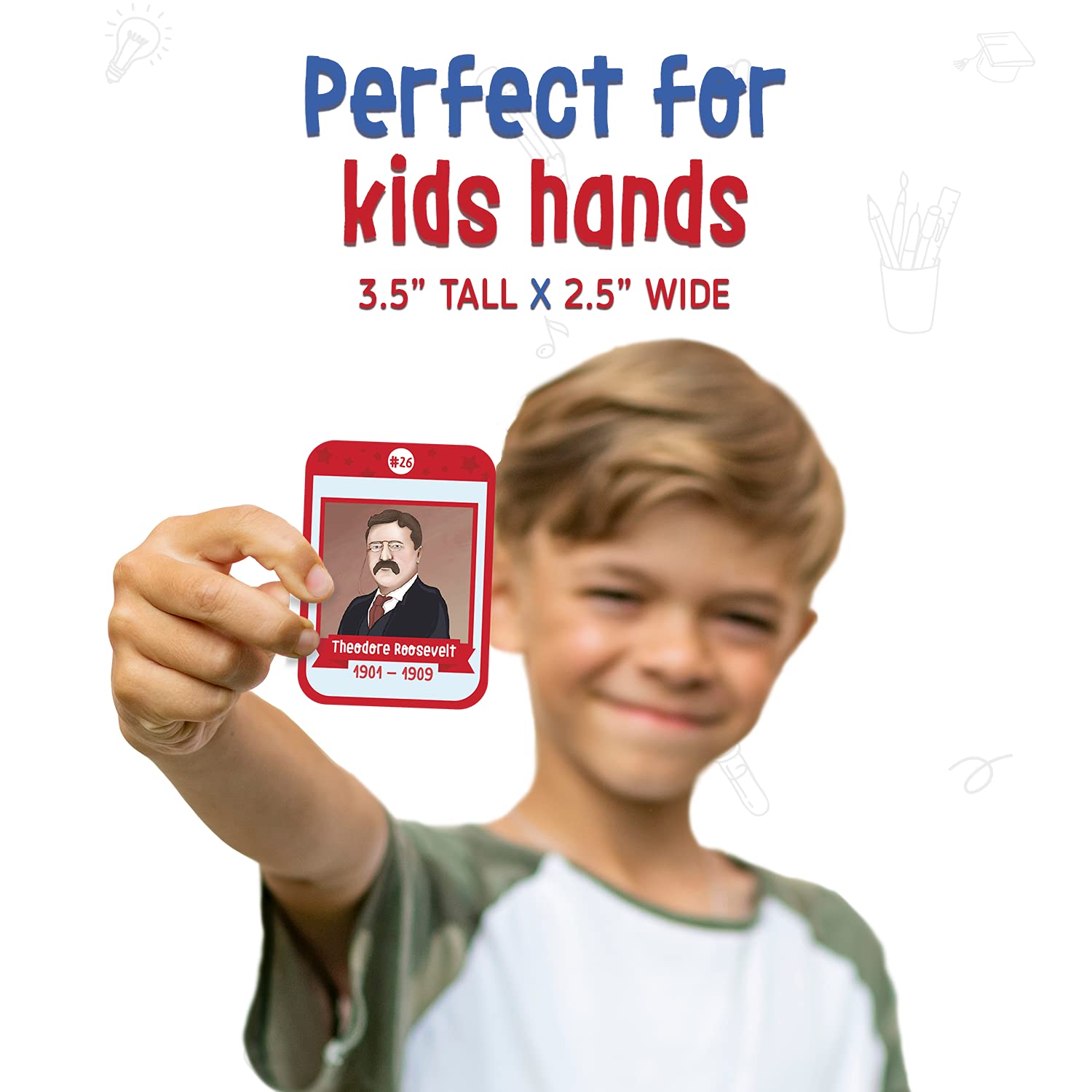 Merka US Presidents & State Capitals Flash Cards - 96-Pack, Multicolor, 3.5 x 2.5 in - Educational Flashcards for Kids, Homeschool & Learning Games