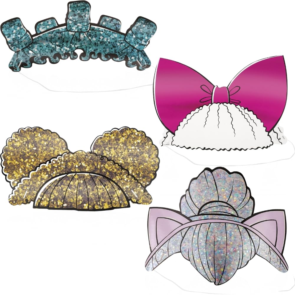 Multicolor LOL Surprise Paper Headbands With Elastic - 4 Count - Bold, Vibrant & Easy Wear - Perfect Party Accessory For Kids