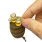 9Pcs Mini Beer Barrel Decor Miniature Wooden Figurine Wine Barrel Model with Faucet and Wine Glass Suitable for Fairy Garden Bar Doll House Decoration