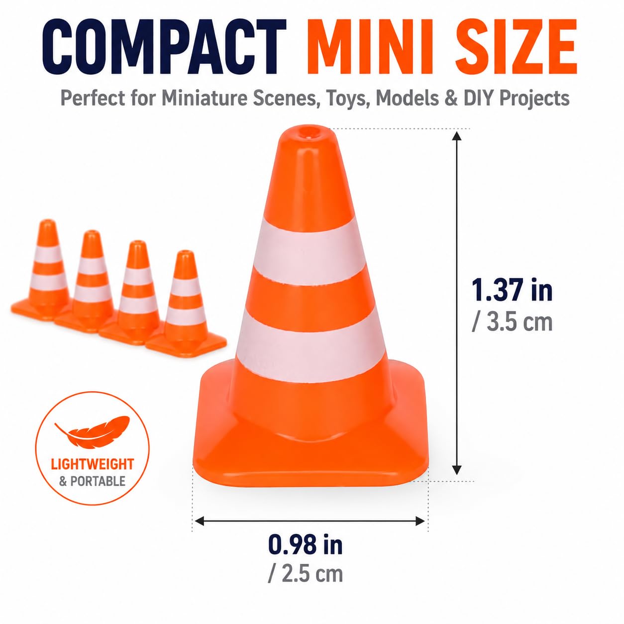 14Pcs Miniature Traffic Cones for Dollhouse, Plastic Road Sign Educational Construction Model