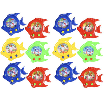 The Dreidel Company Fish Water Toy Game 5" (12-Pack), Handheld Water Games for Kids, Goody Bag Fillers, Birthday Party Favors for Children, Road Trip