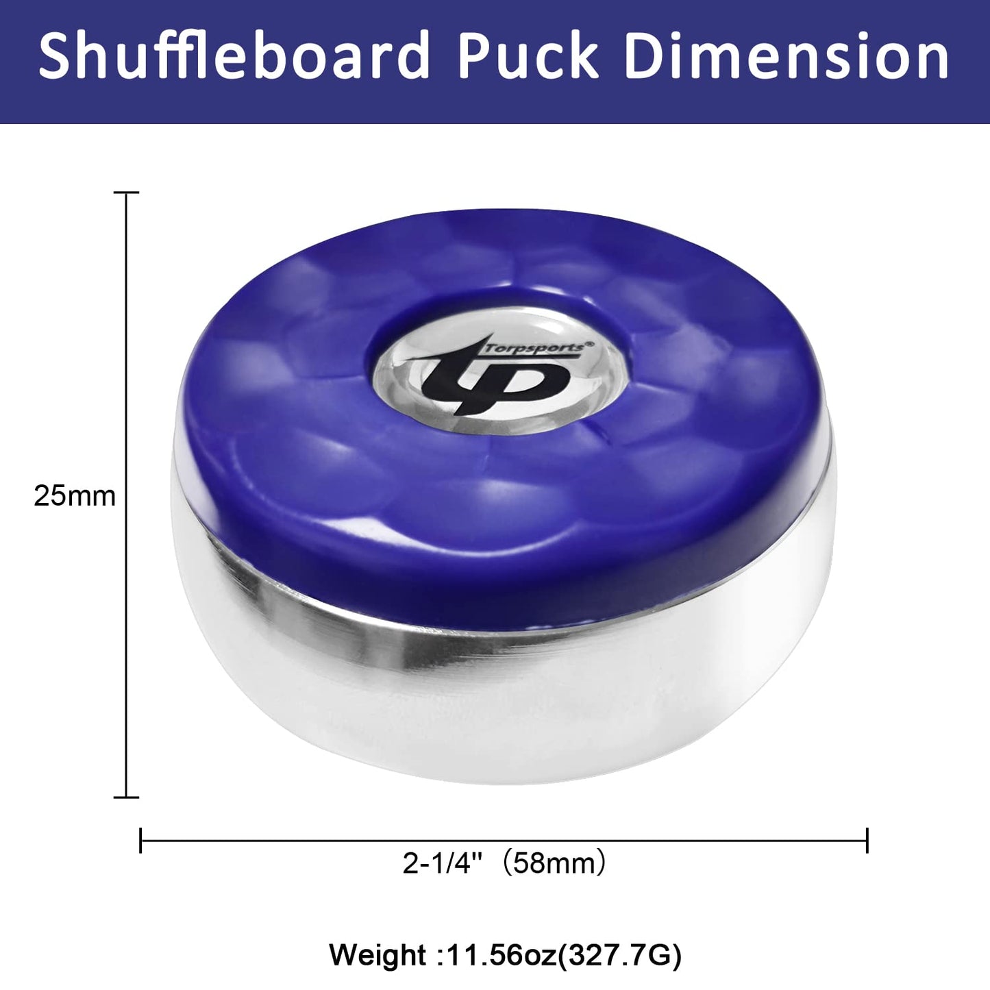 TORPSPORTS(Dia.58mm 2-1/4'' Shuffleboard Pucks, Set of 8 Blue/Red