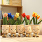 XIZHI 2Pack Tulip Plush Toy 13" Succulent Flower Pot Plush Pillow Toy