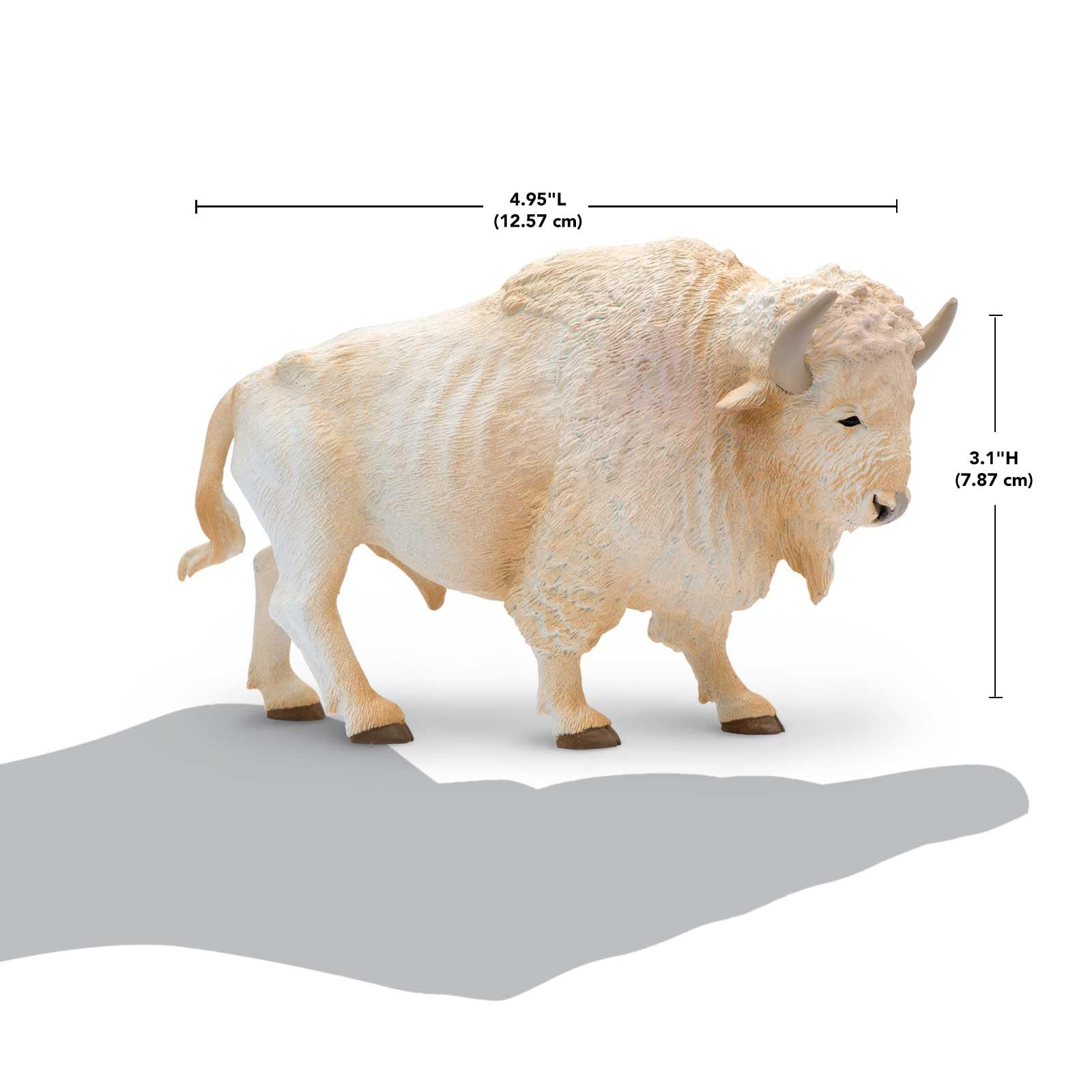 Safari Ltd. White Buffalo Figurine - Detailed 6" Plastic Model Figure - Fun Educational Play Toy for Boys, Girls & Kids Ages 3+