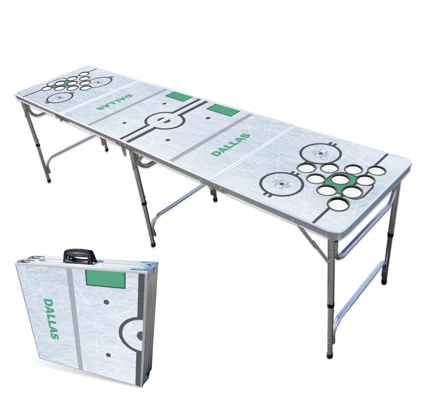 8-Foot Professional Beer Pong Table w/Cup Holes - Dallas Hockey Rink