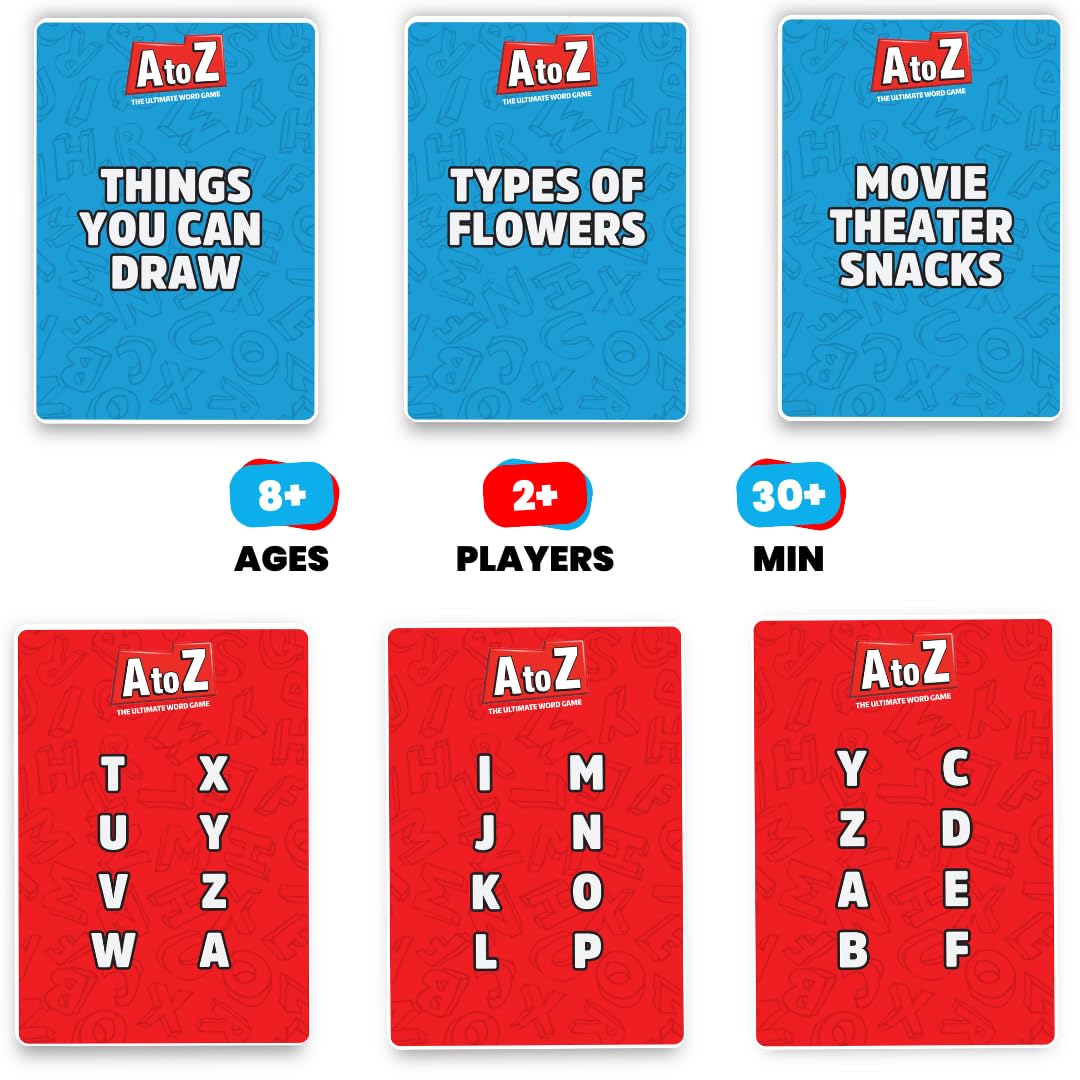 Viral Studios A to Z - Fast-Paced Word Game for Families & Game Nights - Race the Timer, Flip Letters & Shout Answers - Fun Card Game for Kids, Teens