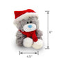 Plushland Adorable Soft and Hairy Santa Teddy Bear, Stuffed Animal -Holiday Toys - Xmas Party Favors for Kids (New Christmas Qbeba Bear Gray)