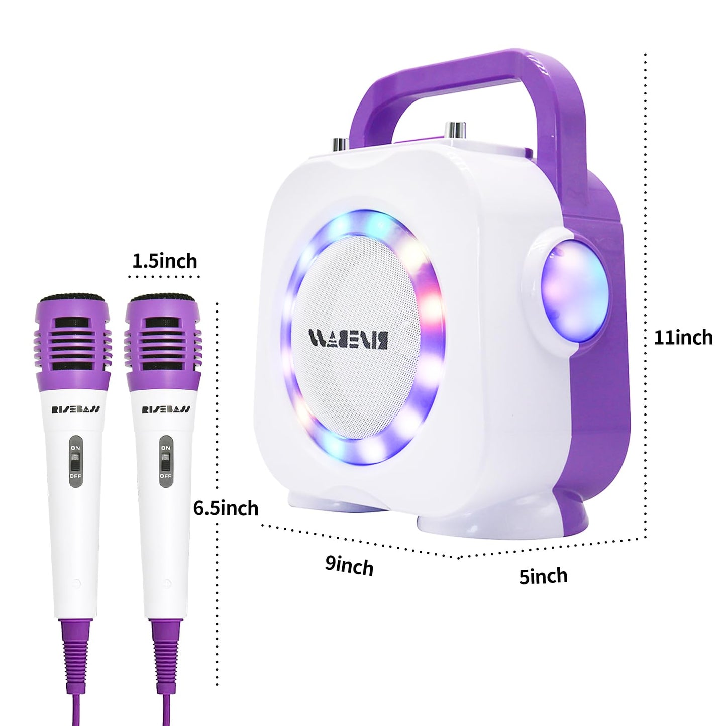 Karaoke Machine for Kids - Bluetooth Speaker with 2 Microphone - Portable Kids Karaoke Machine for Girls and Boys - Birthday Gift for Girls and Boys
