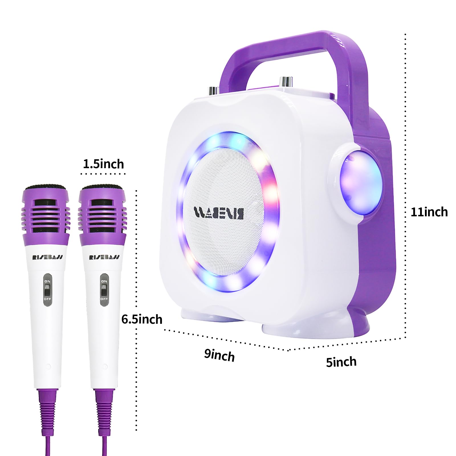 Karaoke Machine for Kids - Bluetooth Speaker with 2 Microphone - Portable Kids Karaoke Machine for Girls and Boys - Birthday Gift for Girls and Boys