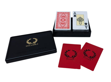 DA VINCI Ruote Italian 100% Plastic Playing Cards 2-Deck Set Bridge Size Large Index