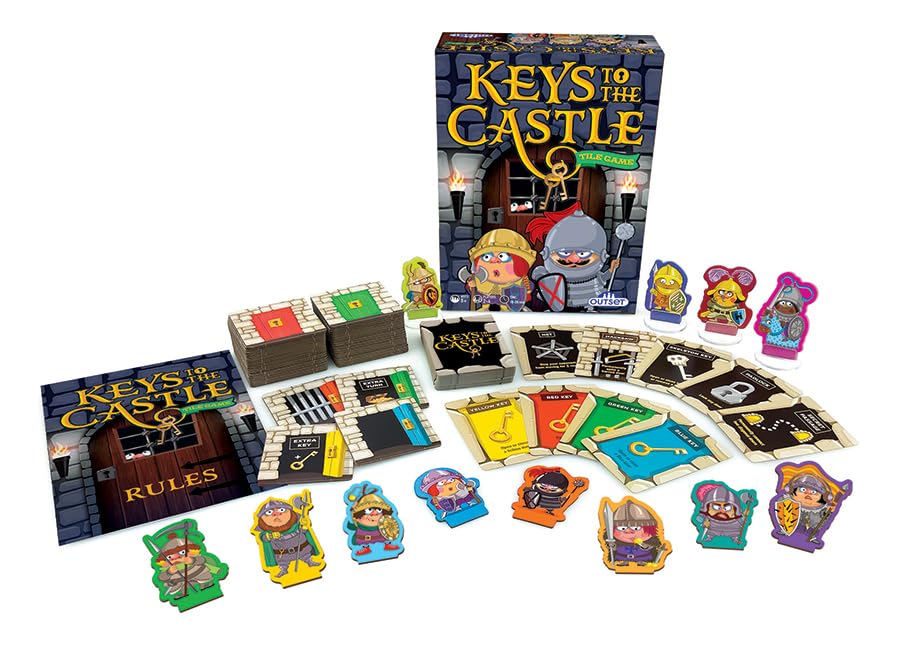 Keys to The Castle - Race to The Other Side! - A Build-The-Board Card Game for Families - 2 to 4 Players - Different Every time You Play - Fun for