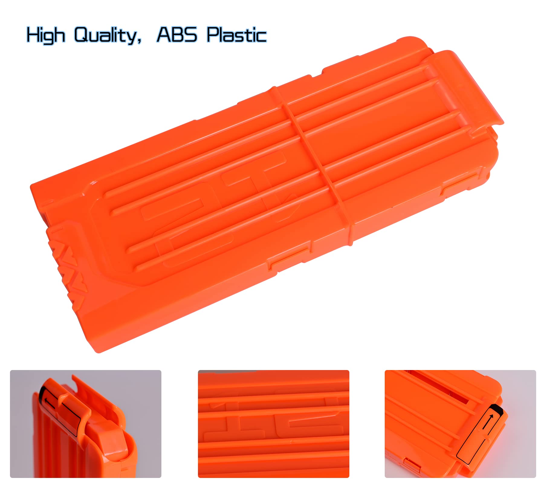 lififun 4 Pack 12-Dart Quick Reload Clip Magazine for Nerf N-Strike Elite Series (Orange)