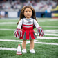 Emily Rose 18 Inch Doll Cheerleader Outfit - 5 Pc Doll Cheer Uniform Set with Dress, Pom Poms, Megaphone & Shirt - Fits American Girl Dolls & Most 18"