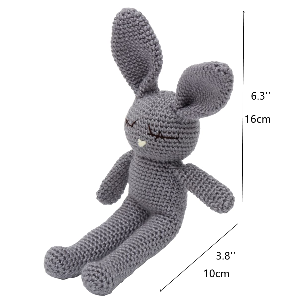 Moni's Choice Stuffed Plush Baby Crochet Bunny Rabbit Easter Gifts Handmade Stuffed Animal Hand-Knit Doll Granddaughter Grandson Lovey Sleep Toy