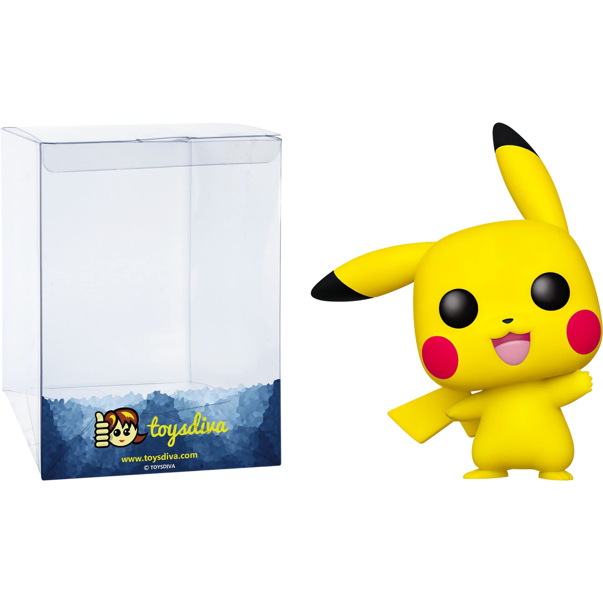 Funko Pikach u : P o p ! Games Vinyl Figurine Bundle with 1 Compatible 'ToysDiva' Graphic Protector (553-43263 - B)