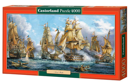 CASTORLAND 4000 Piece Jigsaw Puzzles, Naval Battle, Nautic painting, Old navy ships, Sailing ships at war, Adult Puzzle, Castorland C-400102-2