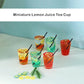Miniature Lemon Juice Tea Cup, Miniature Cocktail Cup, Fruit Teacup, Drink Cup, Dollhouse Miniatures Diorama Ornament Supplies (3pcs) (Pink Cup)