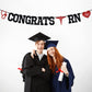 Congrats RN Banner, Future Nurse/BSN/NP, Big Nurse Energy, 2026 Nursing School Survivor Graduation Party Decorations Supplies, Black Glitter