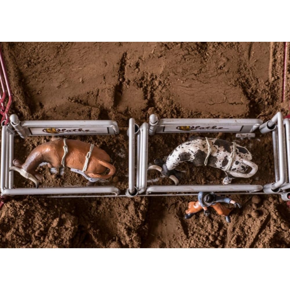 Little Buster Bucking Bulls Rodeo Set | Brown & Spotted Bulls with Riders | 1:16 Scale Collectible Farm & Ranch Display | Authentic Western