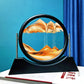 WANLIAN Moving Sand Art Picture Decor, 3D Deep Sea Sandscape Liquid Motion, Round Glass Frame Display Flowing Sand,Relaxing Home and Office