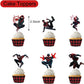 Ddajksq 25Pcs Miles Morales Party Cake Decorations, Spider Birthday Cake Cupcake Toppers for Spidey Party Supplies