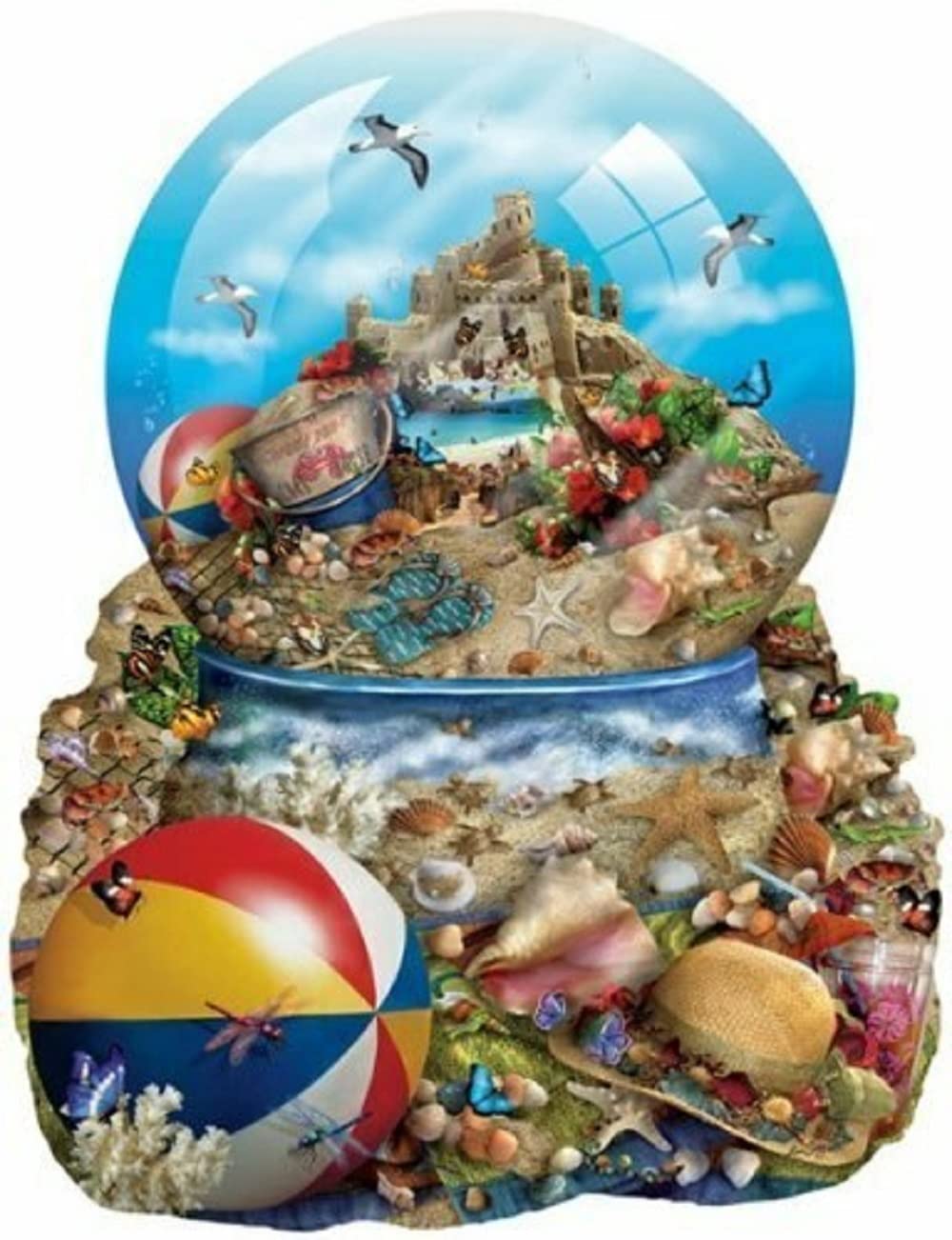 SUNSOUT INC - Sand Castle - 1000 pc Special Shape Jigsaw Puzzle by Artist: Lori Schory - Finished Size 26" x 34" - MPN# 95352