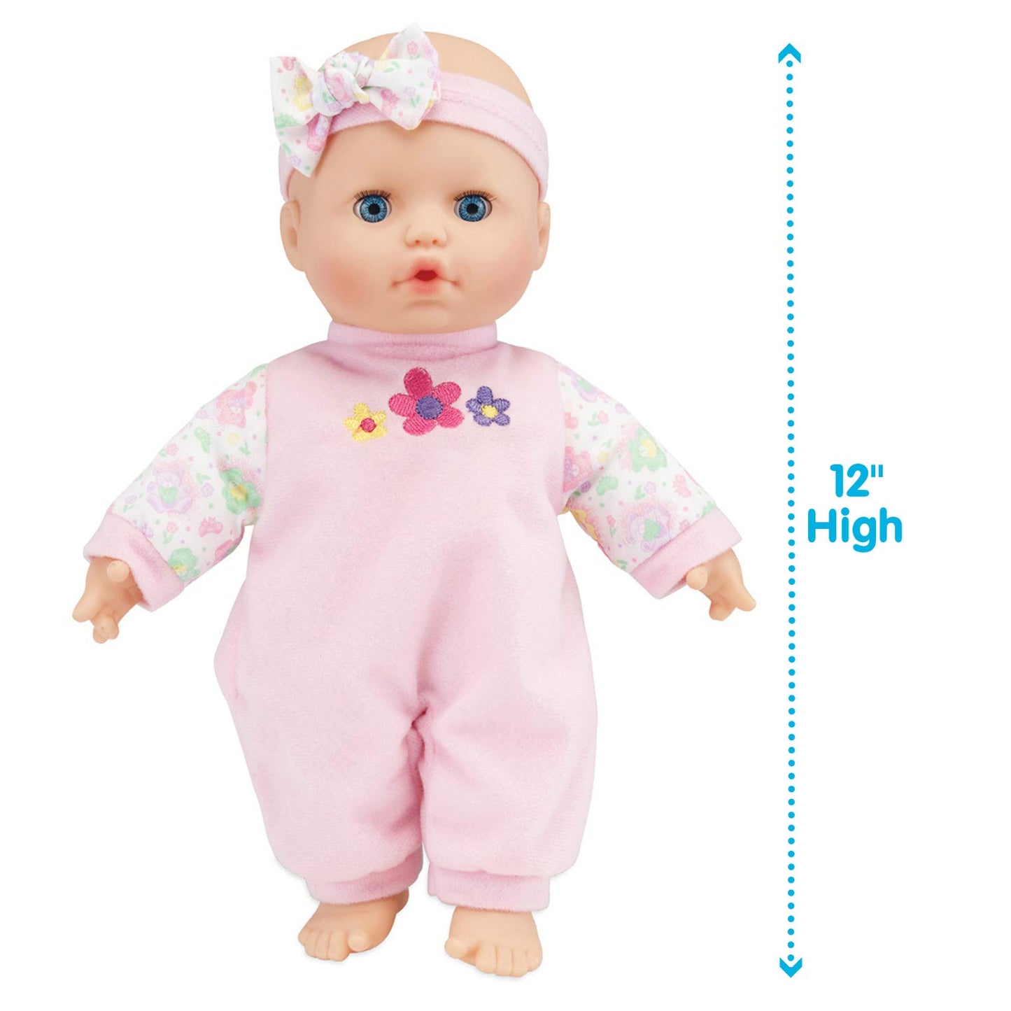 Kidoozie Sweetie Doll - Soft-Bodied 12 Inch Doll with Open and Close Eyes for Ages 12 Months and Up - Perfect for Encouraging Emotional Development