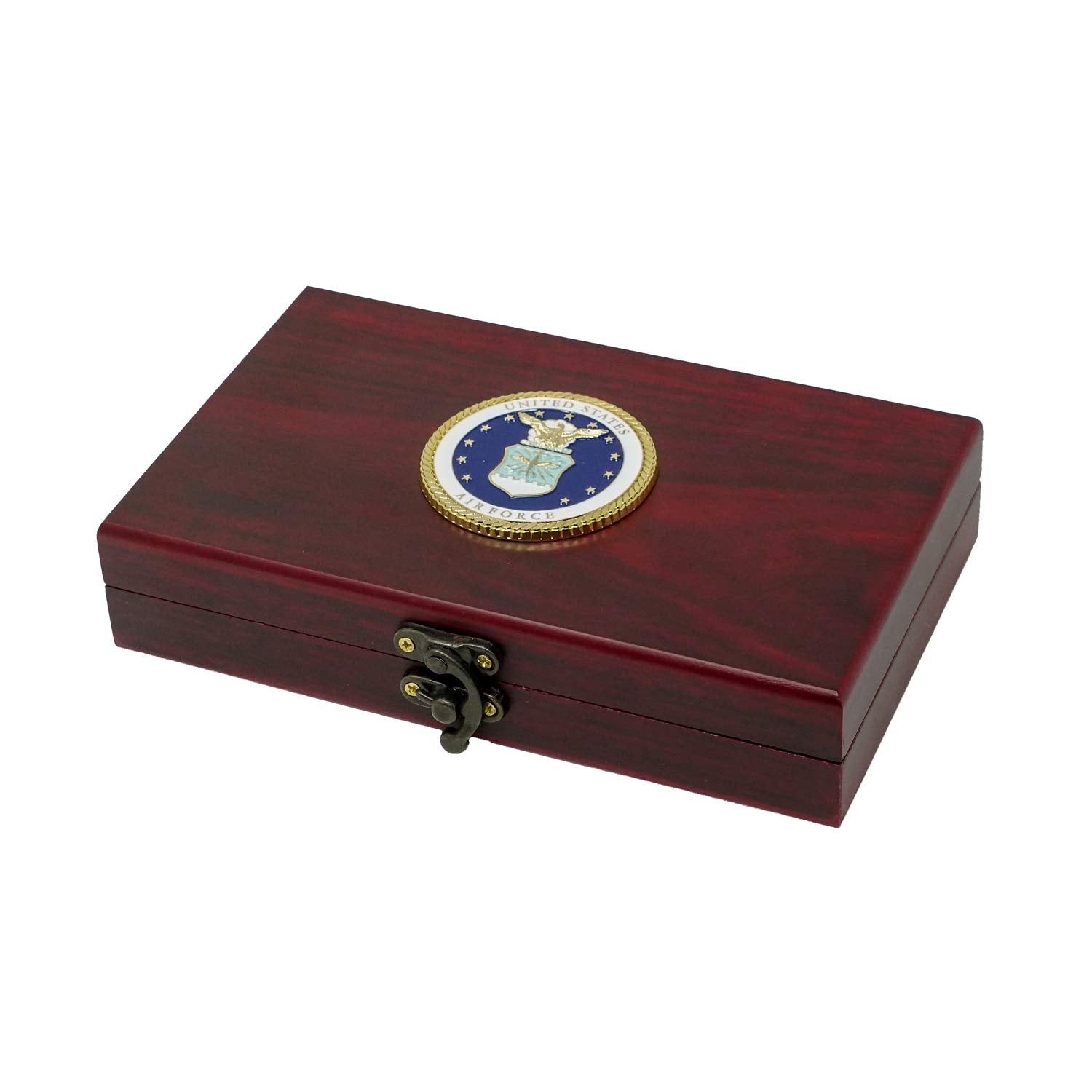 Military Gift Shop US Air Force Playing Cards & Dice in Keepsake Box - USAF Rank Insignia Cards | Air Force Card Set